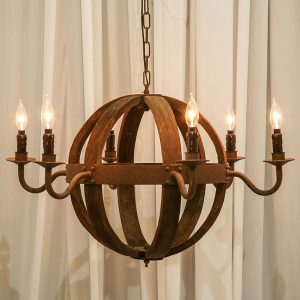Wood Globe Chandelier