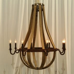 Wood Wine Barrel Chandelier